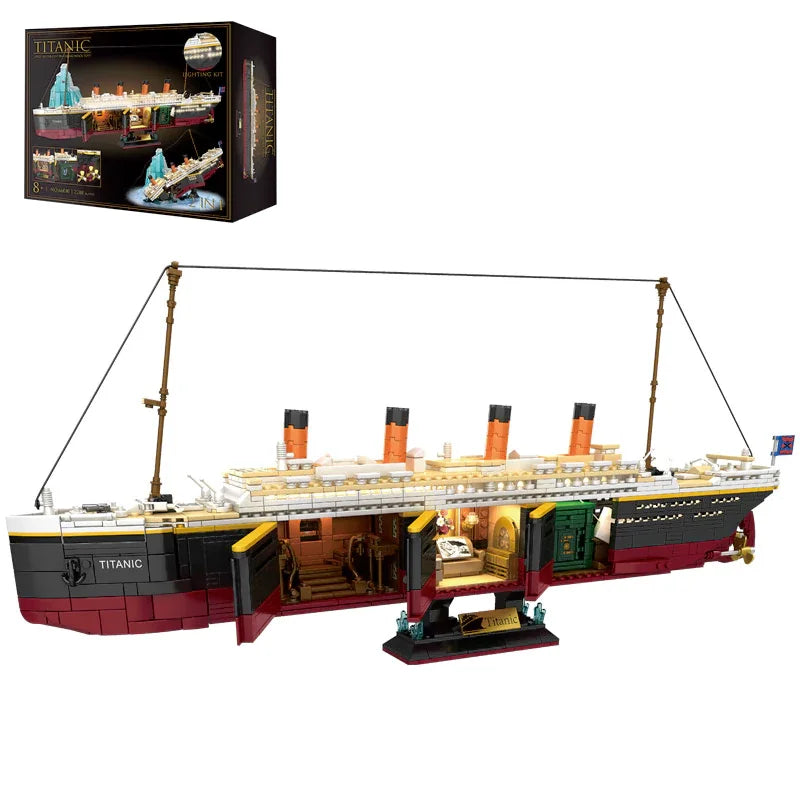 Movie Game MOC Luxury Cruise Ship Sinking Ship Model 2288PCS Titanic Building Blocks Brick Toys for Birthday Children Kids Gift