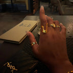 Bague géométrique simple irrégulière en acier inoxydable plaqué or 18 carats étanche, bijou distinctif élégant anti-allergique