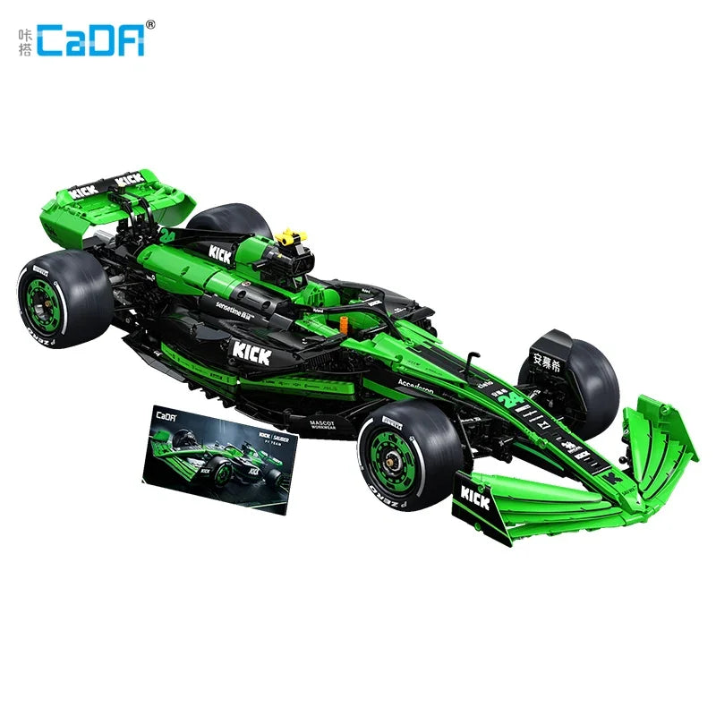 Cada 1:8  MOC Sauber F1 Team C44 Formula-1 F1 Racing Car Number 24 Sports Car Building Blocks City KICK Car Bricks Toys Gift
