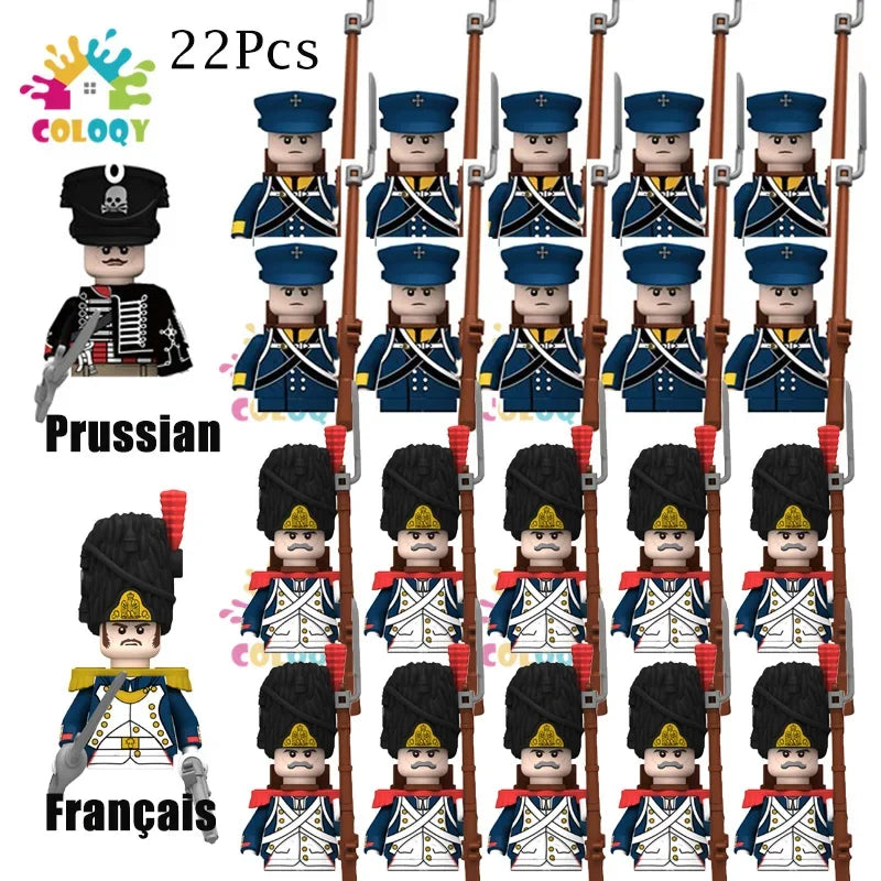 Kids Toys 22/10 Pcs Napoleonic Wars Military General Soldier Building Blocks Imperial Navy Figures Toys For Kids Birthday Gifts