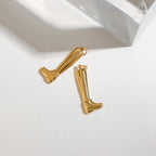 Minimalistiske 18k forgyldte rustfrit stål glatte støvler formede vedhængsøreringe, anti-allergiske, rustsikre stilfulde smykker