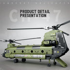 Reobrix 33031 MOC CH-47 Chinook Transport Plane Building Blocks Military Armed Helicopter Fighter Toy Birthday Gift For Kids