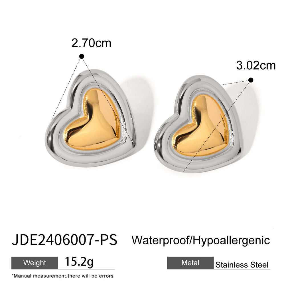 18K PVD-beschichtete Edelstahl-Ohrringe mit unregelmäßigen Erhebungen in Farbangleichung, geometrisch, wasserdicht, exquisite Schmuckgeschenke für Frauen
