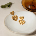 Geometrisk minimalistisk rustfrit stål hammer korn kærlighed hjerte vedhæng øreringe statement metal tekstur charm smykker til kvinder