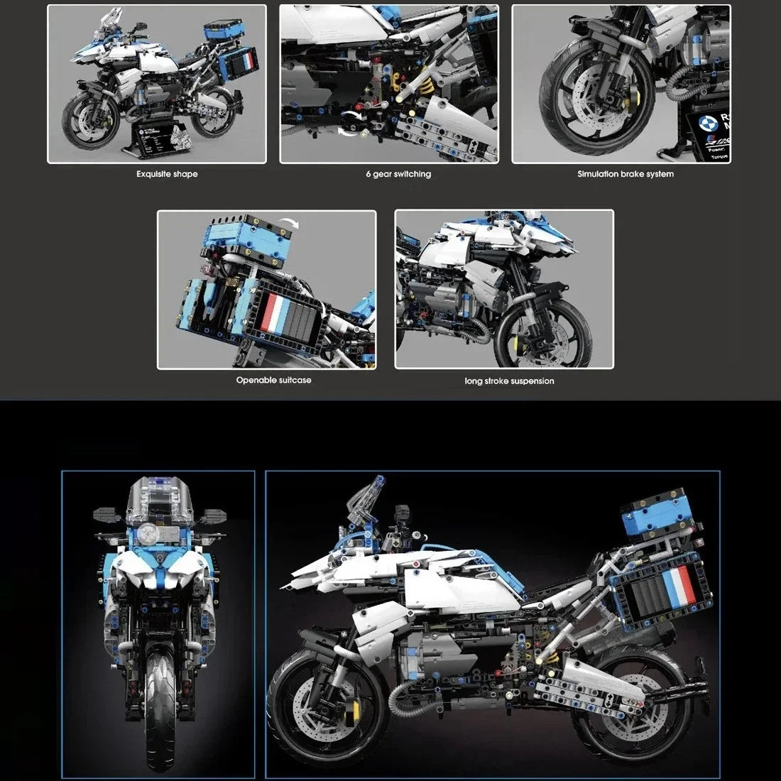 High Tech City Sports Rapid Racing Motorcycle Motorbike Locomotive Moc Modular Brick Model Building Blocks Boys Gifts Toys T4022