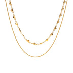 Collar de Doble Capa de Amor de Acero Inoxidable Impermeable Chapado en Oro PVD de 18K Accesorios de Moda para Mujer Joyería Regalo