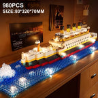 Small Particle Building Block Assembly Toy Titanic Giant Boy Girl Puzzle Cruise Ship Brick Model Kit Desltop Birthday Gift Child