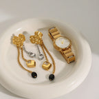 Minimalistische 18k vergoldete Edelstahl-Hammerkorn-Liebe-Herz-Quasten-Ohrringe für Frauen, allergiepräventiver Charmschmuck