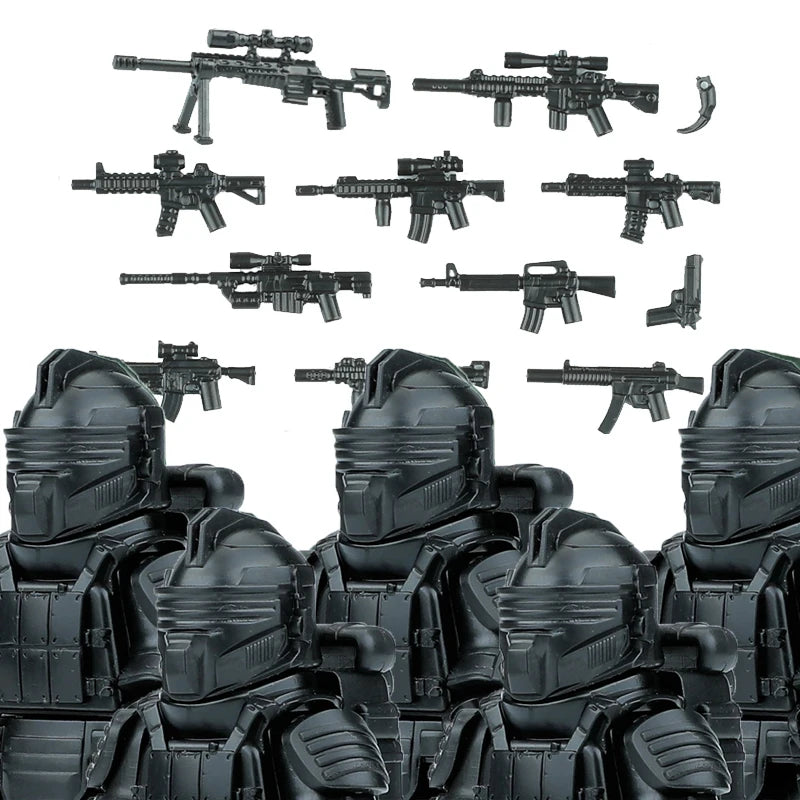 Military Special Forces MOC Building Block German KSK Special Forces Soldier Figure SWAT Army Gun Weapon Vest Backpack Brick Toy