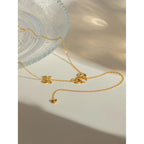 Trendy 18K PVD belagt rustfrit stål Delikat Bowknot Y Halskæde Kæde Damer Vandtæt højkvalitets charme Stilfulde smykker