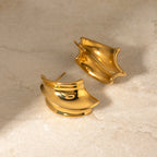 Minimalistisk rustfrit stål 18 karat guld mode uregelmæssigt design øreringe Rustfrit forhindrer allergi Trendy charmsmykker