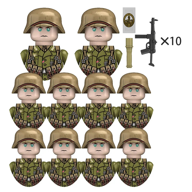 Boy Toys War II Army Soldiers Mini Military Weapons Model Small Particles Building Blocks Suits Childrens Birthday Gifts