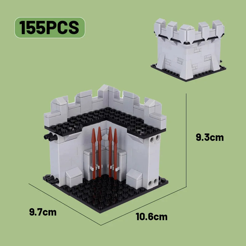 Medieval Military Tower Building Block Rome Knight Castle Siege Vehicle Hammer Boat Tent Flag Sword Weapons Bricks Toys Kid Gift