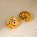 Pendiente grueso envolvente de croissant moderno chapado en oro de 18K de acero inoxidable clásico encantador único accesorios de joyería para gala