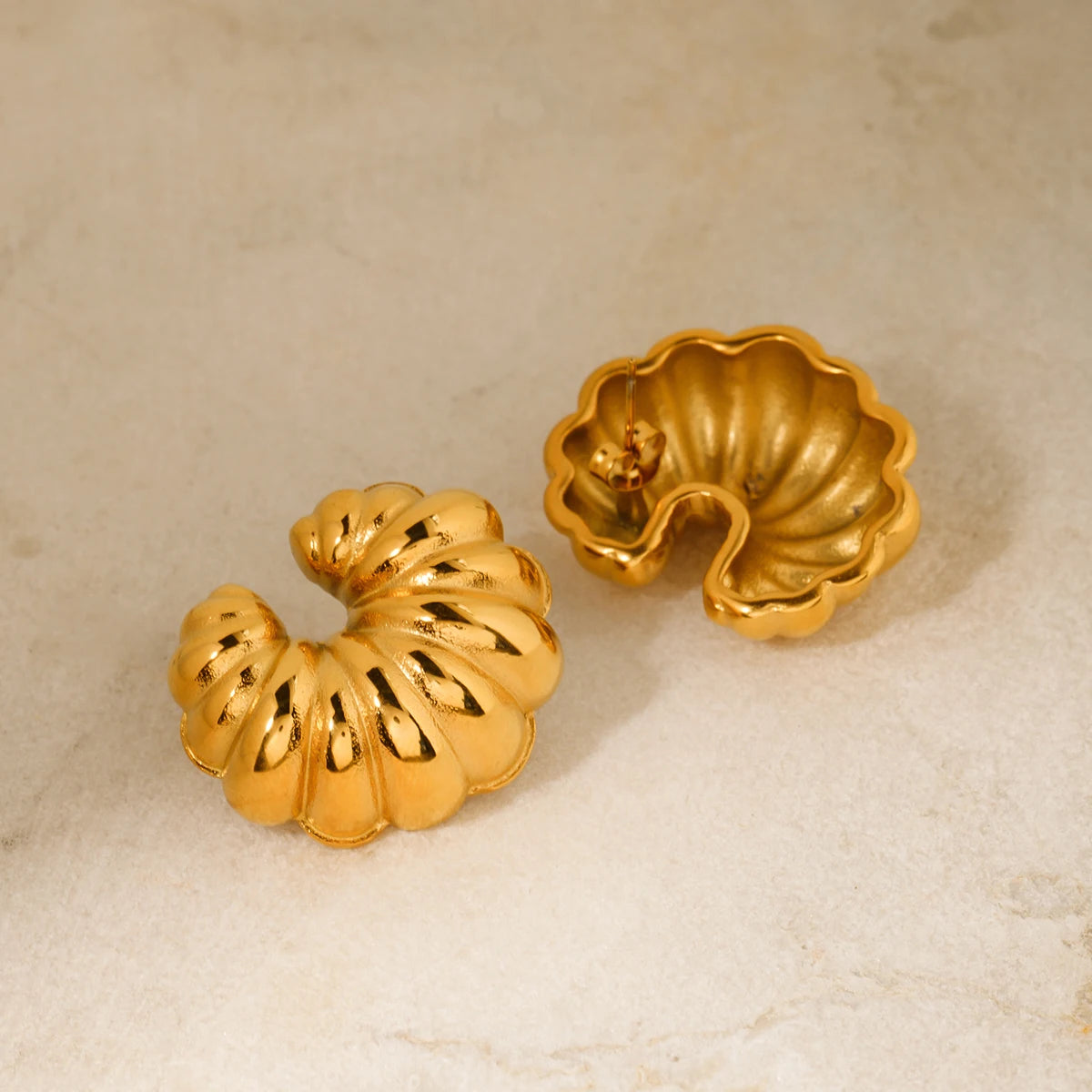 Roestvrij Staal Stijlvolle 18K Goud Vergulde Modieuze Croissant Wikkel Dikke Oorbel Klassiek Charmant Uniek Gala Sieraden Accessoires