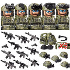 Military Special Forces MOC Building Block German KSK Special Forces Soldier Figure SWAT Army Gun Weapon Vest Backpack Brick Toy