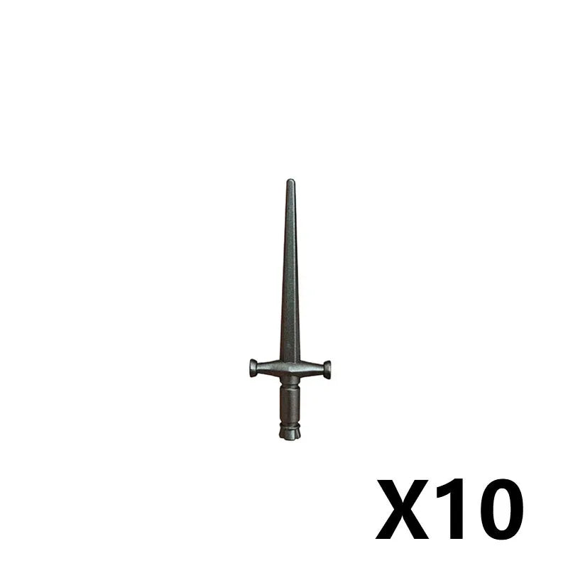 MOC Medieval Military Weapons Building Blocks Parts Castle Knights Soldier Sword Bow Crossbow Helmet Spear Model Bricks Boy Toys