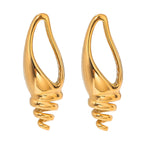 Roestvrijstalen eenvoudige kubieke lange uitsnede schelp oorbellen voorkomen allergie metaal 18K goud PVD gecoate sieraden bijoux cadeau
