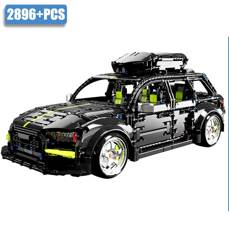 High-tech Expert 2896pcs Audied RS6 Touring Car Model Building Blocks MOC City Sport Car Travel SUV Vehicle Bricks Toys For Kids