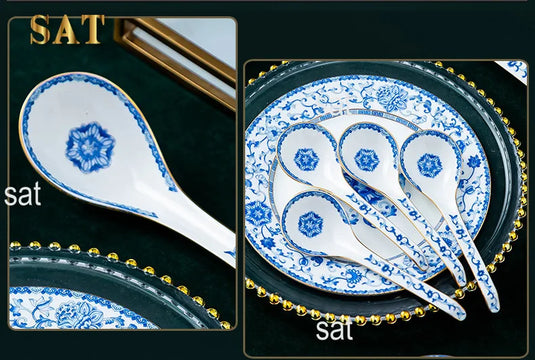 Wholesale European Simple Fengyu Classic Enamel Porcelain Dinnerware Sets