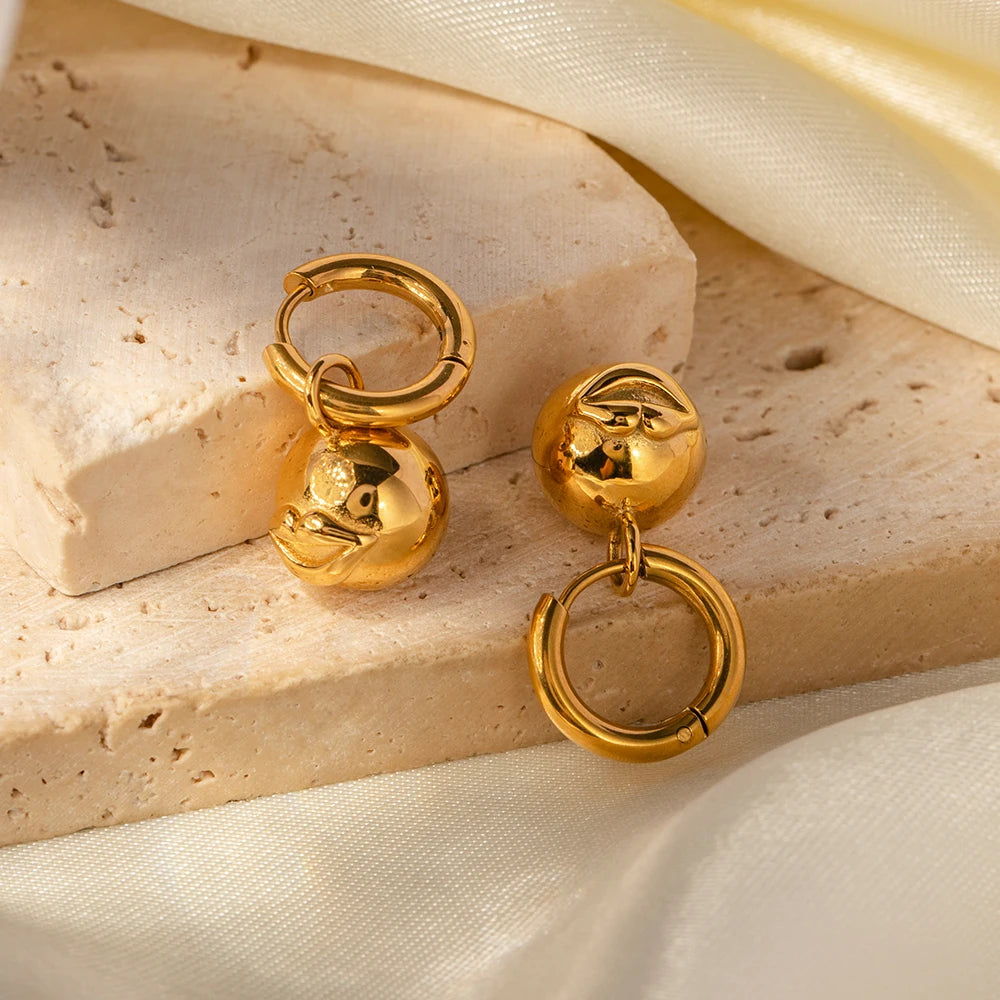 Brincos de Estudo em Forma de Lábios Grossos Banhados a Ouro 18K, Antioxidantes, em Aço Inoxidável, À Prova d'Água, Acessórios de Joias para Mulheres