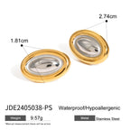 18K PVD-beschichtete Edelstahl-Ohrringe mit unregelmäßigen Erhebungen in Farbangleichung, geometrisch, wasserdicht, exquisite Schmuckgeschenke für Frauen