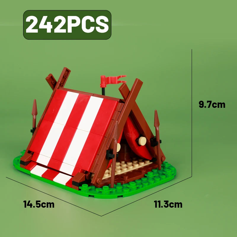 Medieval Military Tower Building Block Rome Knight Castle Siege Vehicle Hammer Boat Tent Flag Sword Weapons Bricks Toys Kid Gift