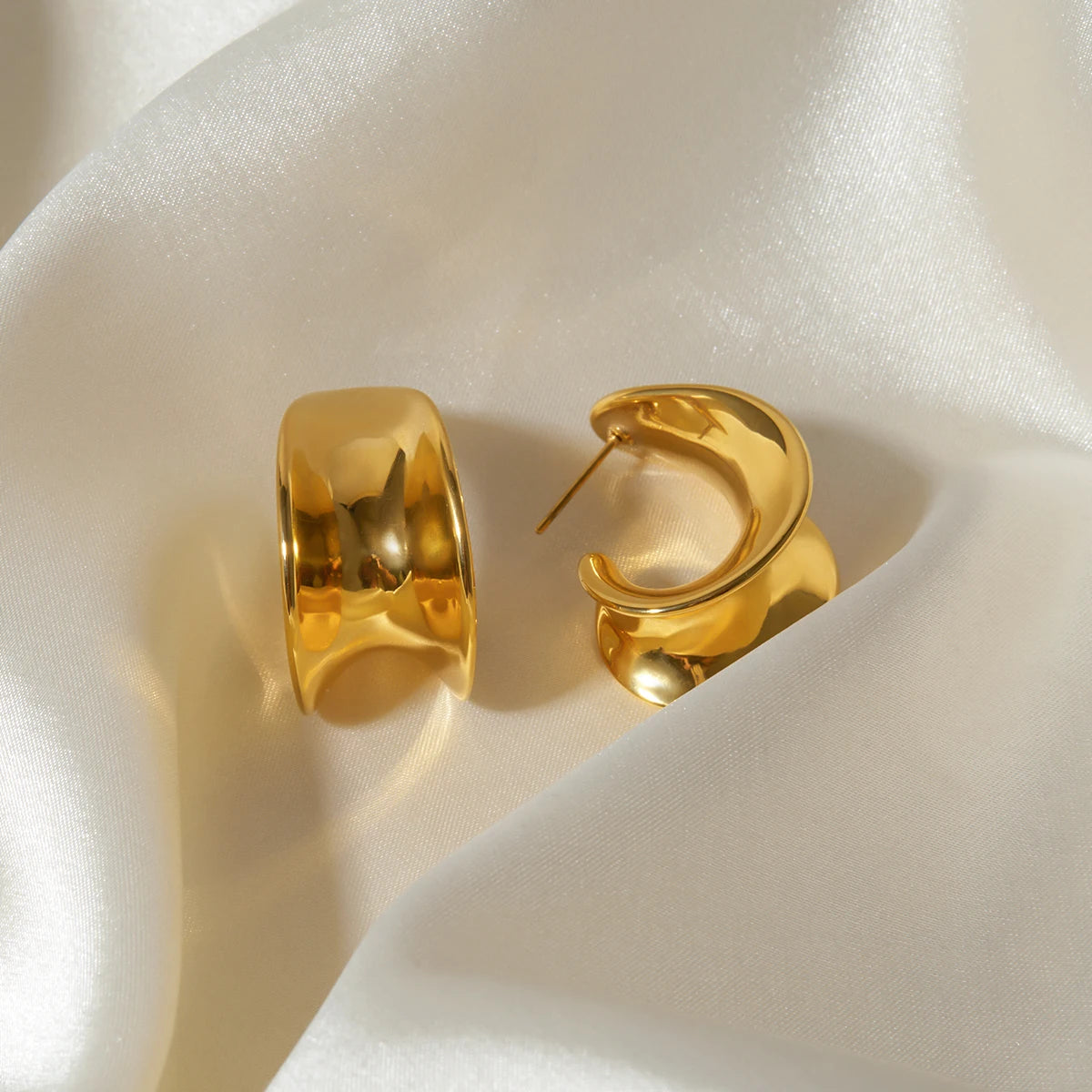 18k vergoldete, zarte Ohrringe aus Edelstahl mit eingekerbtem Spiralmuster, leicht, gemütlich, rostfrei, Bijoux Femme Gala Geschenk