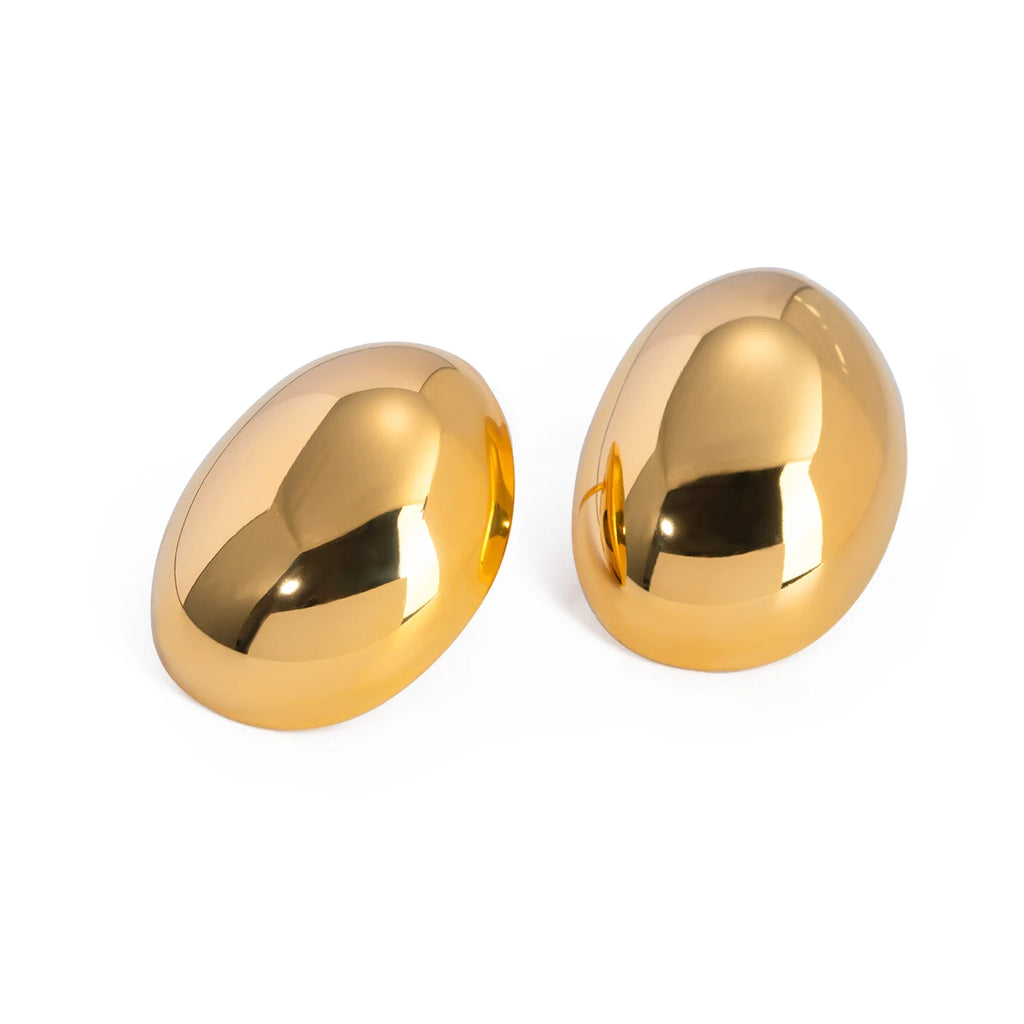 Roestvrij staal 18K minimalistische geometrische roestvrije ovale ontwerp gladde oorbellen gratis temperament charme sieraden vrouwen feest