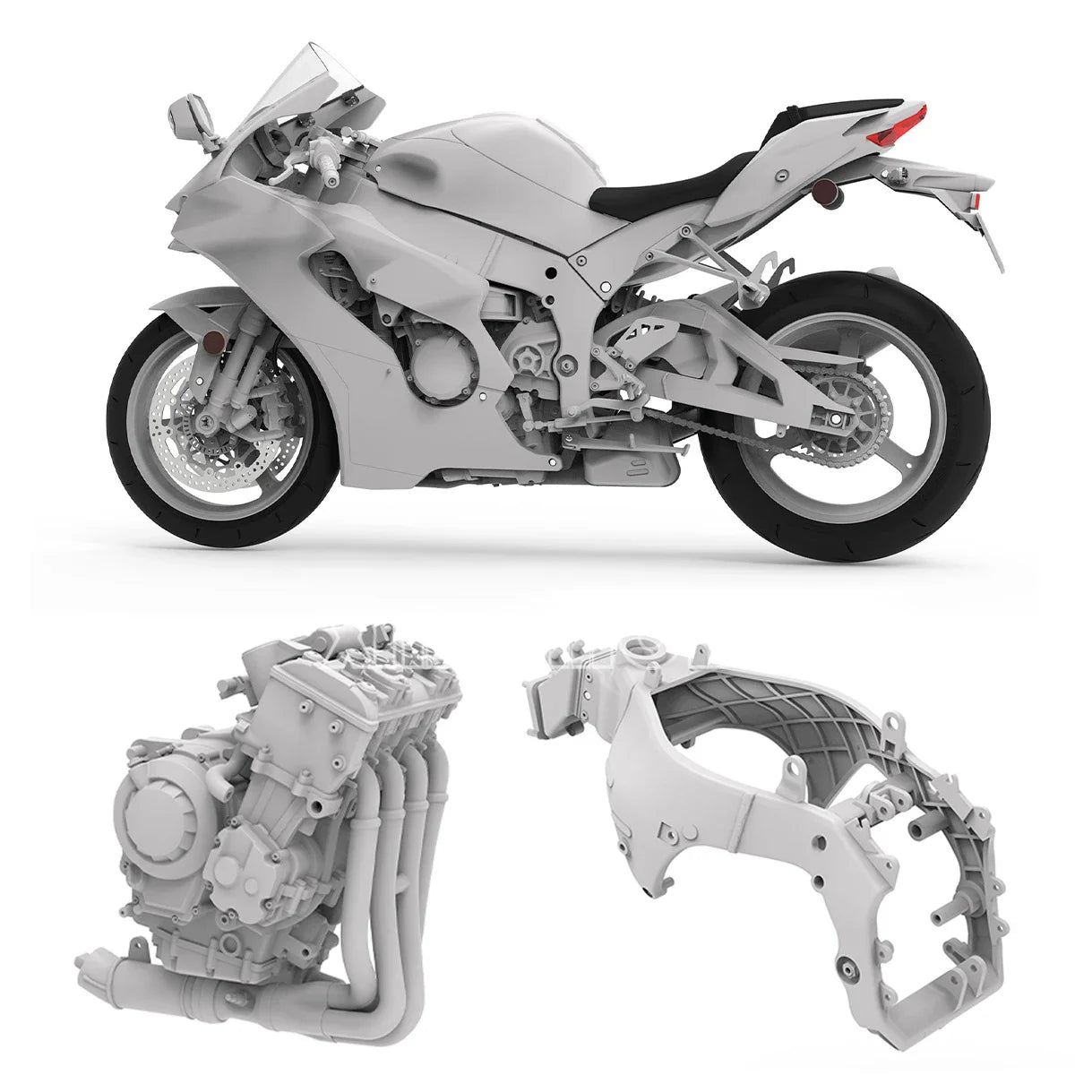 MENG Plastic Assembled Model Kit MT-007 Kawasaki Ninja ZX-10R Motorcycle 1/9