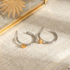 Minimalist Gold Silver Color Matching Stainless Steel Heart Shaped Earrings  Women Anti Allergic Rust Proof Stylish Jewelry - Grand Goldman