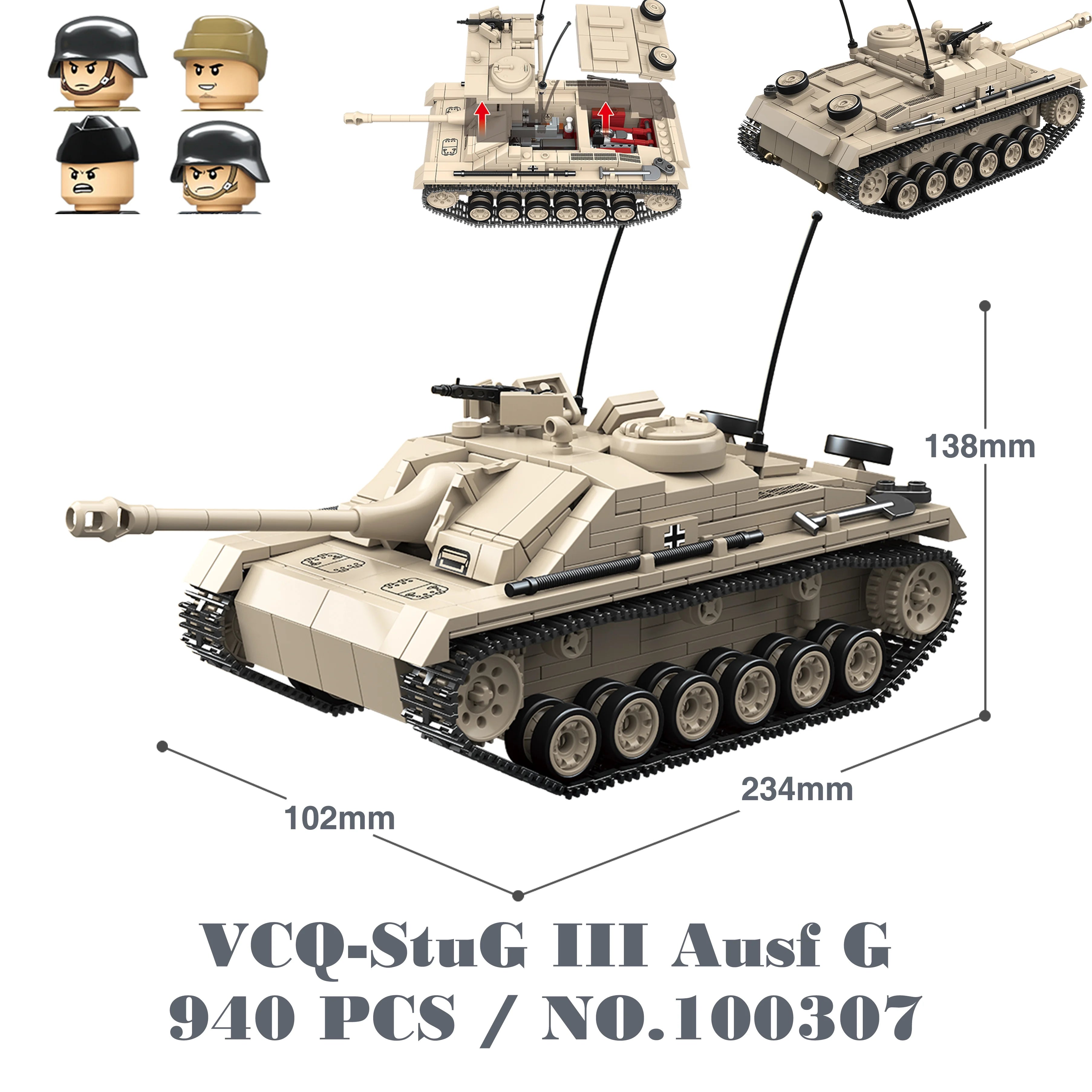 Military Tanks Stuart SdKfz251 PanzerVI Sherman US Army Quan Guan WW2 Soldier Figure Model Building Block Brick kid Children Toy
