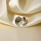 Leicht Gemütlich Edelstahl Zart 18k Vergoldet Glatt Halb Liebesherz Öffnender Ring Rostfrei Bijoux Femme Gala Geschenk