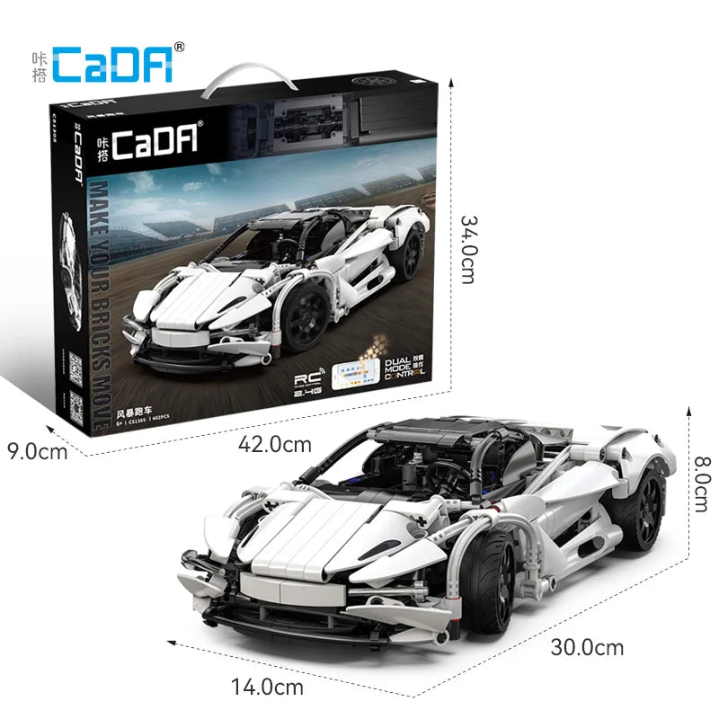 Cada Cool MOC APP Remote Control Storm Sports Car Model Building Blocks City Expert RC Racing Car Bricks Toys For Kid Gifts