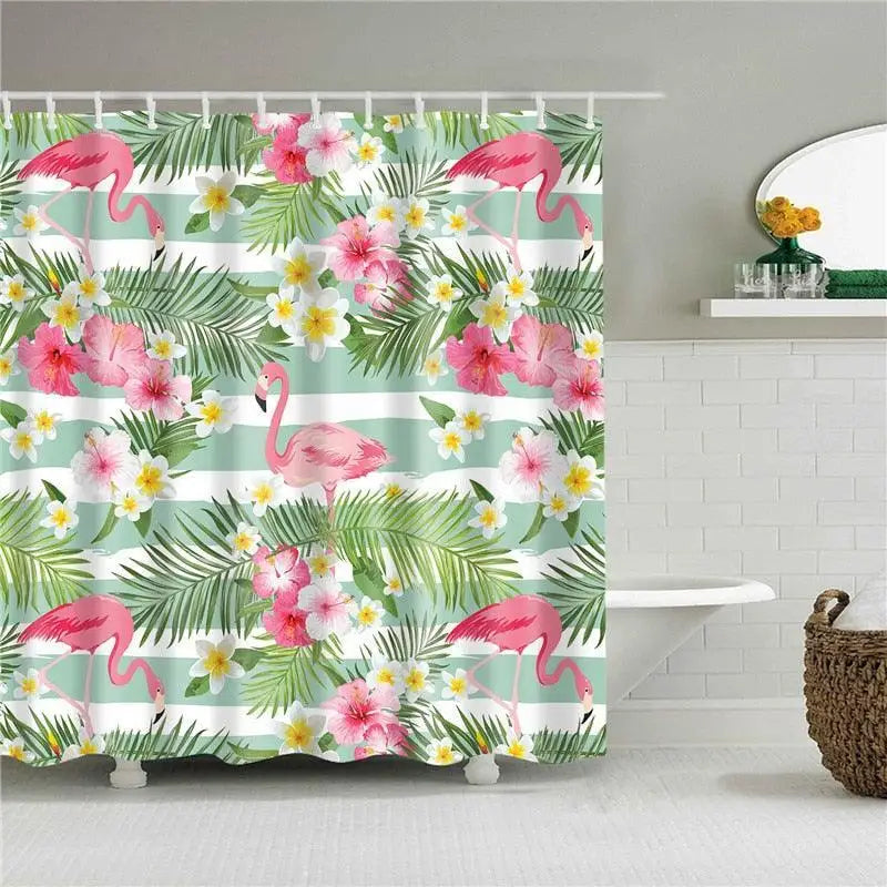Bathroom Floral Shower Curtain, Retro Flower Farmhouse Flower Plant Butterfly Animal Bohemia, bathtub shower curtain with hooks