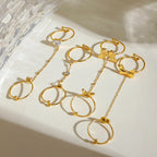 Minimalistische roestvrijstalen multi-stijl ontwerp open ring goudkleurige lichte gezellige vrouwen charme 18K PVD-geplateerde statement sieraden
