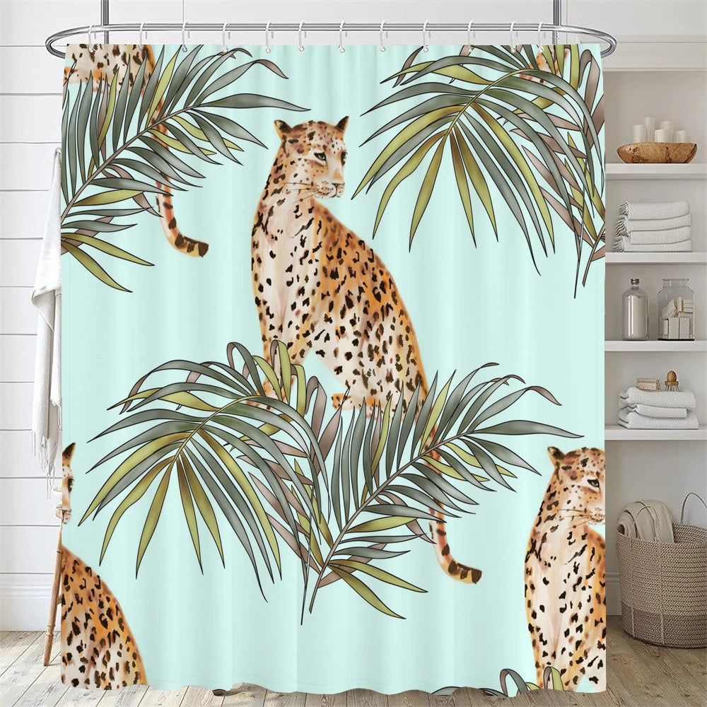 Bathroom Floral Shower Curtain, Retro Flower Farmhouse Flower Plant Butterfly Animal Bohemia, bathtub shower curtain with hooks