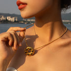 Rustfrit stål minimalistisk metal 18K guld PVD belagt brød O-formede øreringe/halskæde indlæg Love Heart Zircon Vandtætte smykker