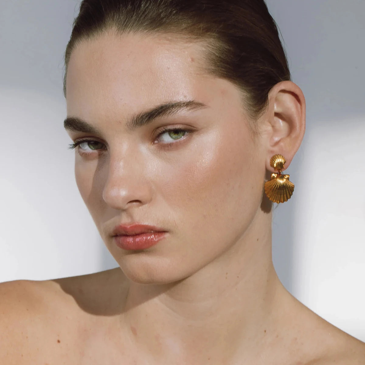 18K Stainless Steel Waterproof Vintage Shell Ocean Collection Dangle Earrings Women Anti Allergic Elegant Charm Beach Jewelry