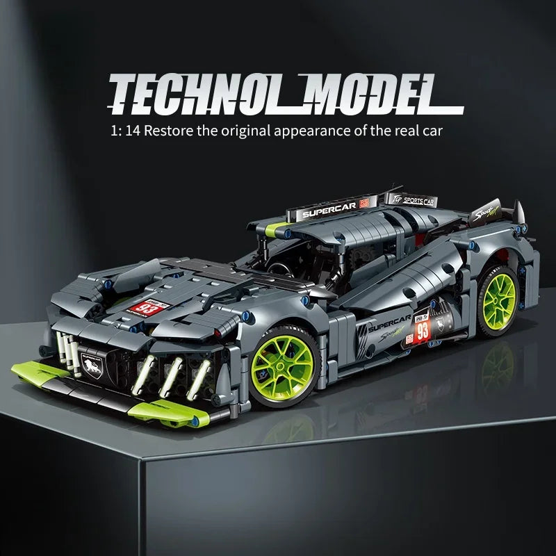 Technical 9X8 Hybrid Hypercar Sports Car Building Blocks Super Racing Vehicle Decor Model Bricks Toy Gifts Birthday Gifts Toy