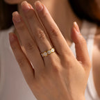 Exquisites 18K Edelstahl Geometrischer Tropfender Öl Kleine Gänseblümchen Offener Ring Wasserdicht Damen Hochwertiger бижутерия Party Geschenk