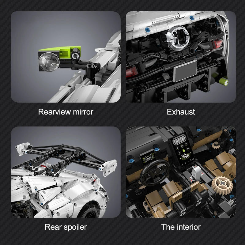 Cada 1:8 MOC 4346PCS Supercar City Racing Car Hypercar Building Blocks Sportscar Racing Vehicle Bricks Toys Children Kids Gifts