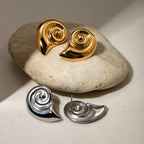 Charm Puffs Design 18K Edelstahl Metall Rostfreier Konch Spirale Form Ohrringe Wasserdichter Schmuck Aretes Frauen