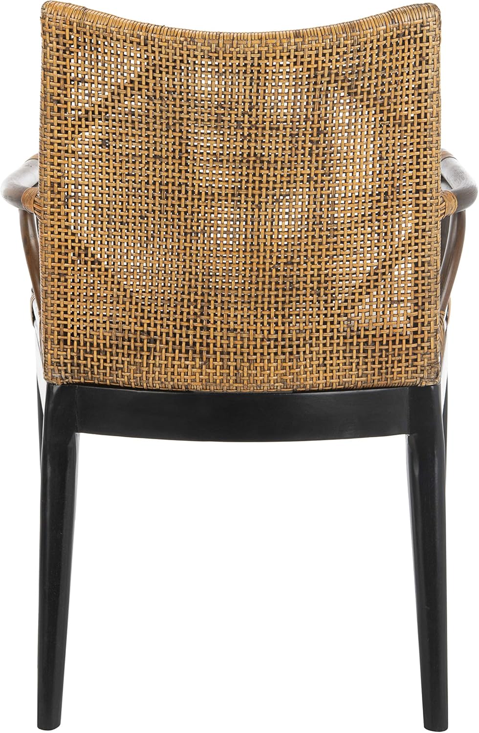 Safavieh Home Gianni Rattan Tropical Woven Arm Chair, Brown/Black - Grand Goldman