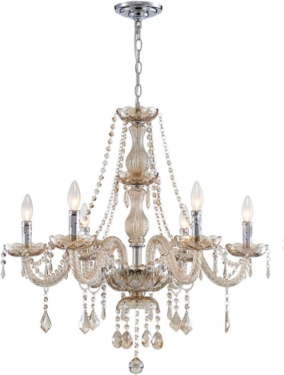 Saint Mossi 5 Light Modern Contemporary Elegant K9 Crystal Glass Chandelier Pendant Ceiling Lighting Fixture - Grand Goldman