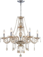 Saint Mossi 5 Light Modern Contemporary Elegant K9 Crystal Glass Chandelier Pendant Ceiling Lighting Fixture - Grand Goldman