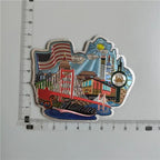San Francisco Los Angeles Travel Souvenir Fridge Sticker Europe America Fridge Decor World Travel Souvenir Foil Paper Home Decor - Grand Goldman