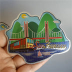 San Francisco Los Angeles Travel Souvenir Fridge Sticker Europe America Fridge Decor World Travel Souvenir Foil Paper Home Decor - Grand Goldman
