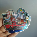 San Francisco Los Angeles Travel Souvenir Fridge Sticker Europe America Fridge Decor World Travel Souvenir Foil Paper Home Decor - Grand Goldman