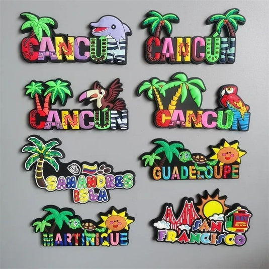 Sanandres isla Columbia Cancun Mexico Guadeloupe Martinique world travel PVC Fridge Magnet souvenir San Francisco soft Magnets - Grand Goldman